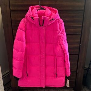 BCB Puffer Coat with Hood - Bright Pink
